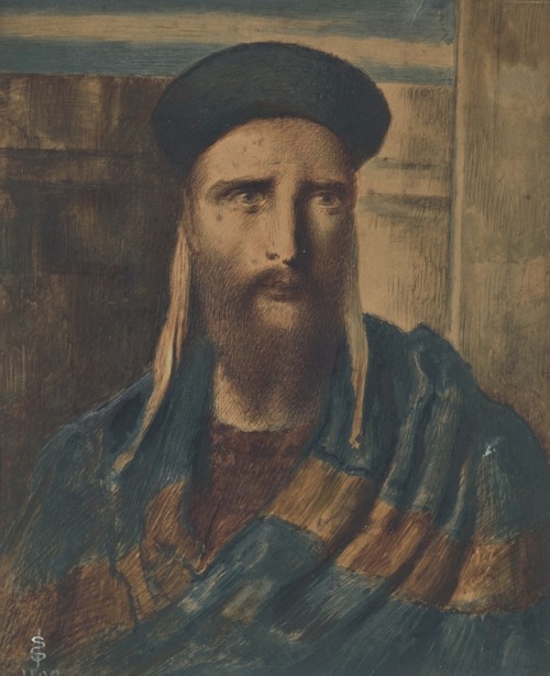 pre-raphaelisme: A Religious Scholar by Simeon Solomon, 1890