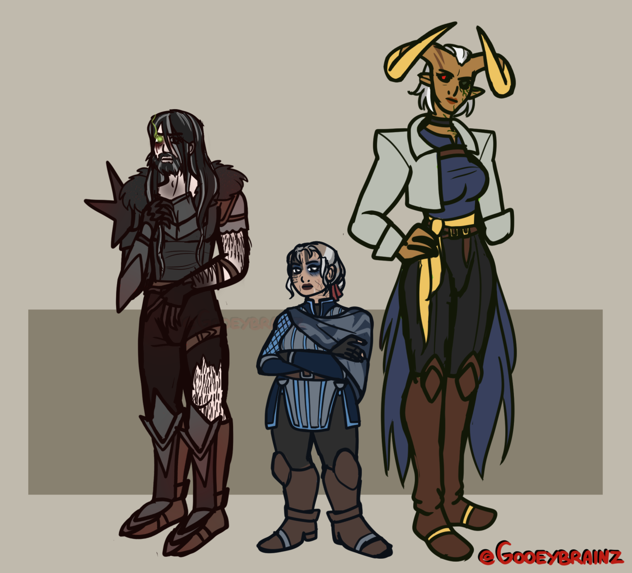 My DA protags when DA4 finally hits and they’re all old & fugged up #Dragon Age #Dragon Age Origins  #Dragon Age 2  #Dragon Age Inquisition #Brosca#Hawke#Adaar#My Art#Nerine