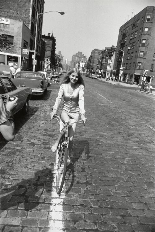 Barefoot bicycling in New York City, 1975 by Str33twise84