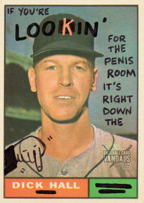 baseballcardvandals:Anyone else need directions to my erection?Own this (1961 Topps!) BCV Original.