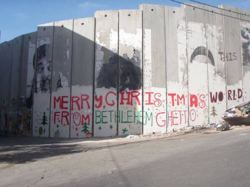 ‘Merry Christmas world from Bethlehem ghetto’