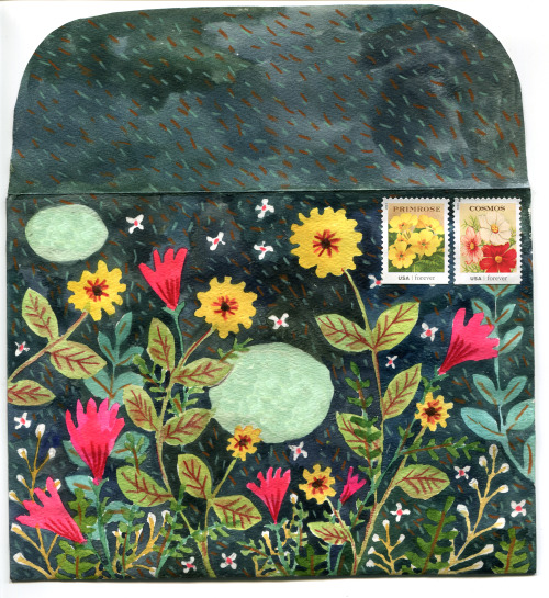 phoebewahl:I painted this envelope today to send to a friend.Phoebe Wahl 2013