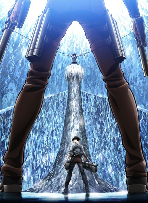 snknews: Official Art Collection: Anime Season 3 Key Visuals Eren, Levi, & Kenny (Clean Version); Released October 29th, 2017  Eren, Levi, & Kenny (Logo Version); Released October 29th, 2017   Levi & Kenny (Clean Version); Released January