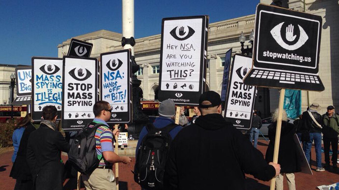 angelclark:  #StopWatchingUs Thousands Protest Against NSA Spying In DC (PHOTOS)