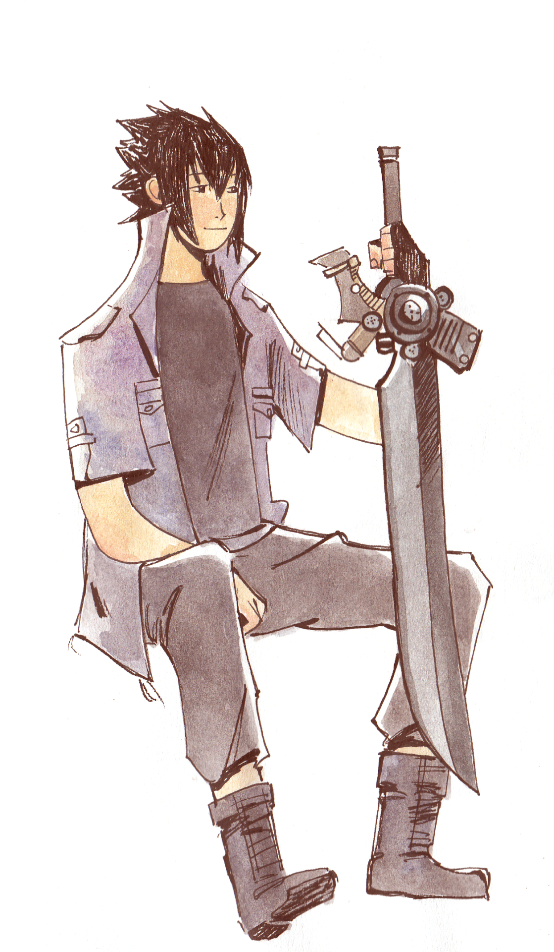 claraenced:  inktober day 1 - have a noctisI don’t have any excuse for this lateness