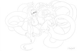The line art for a commission I’ve