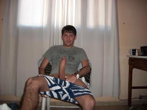 sean92055-blog:  Now that’s a cock to be proud of!! Hairy arms, Hairy legs, cute face, and a BIG dick. Oh yeah, he’s Husband Material.He’d be a younger husband. But once his cock’s deep down my throat or up my asspussy, who’s going to notice