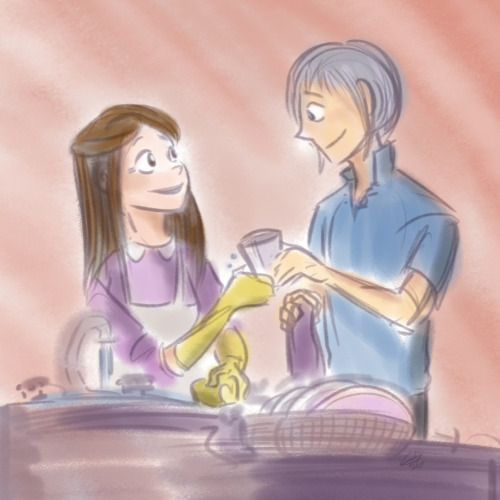 emilyandbirds:One of my favorite details in Fruits Basket is Yuki helping Tohru with the dishes.  Yu