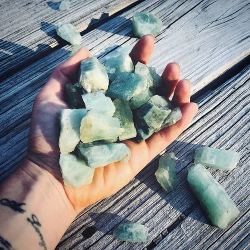 Mega chunks of raw #Aquamarine …… …….I mean, is there anything better? C