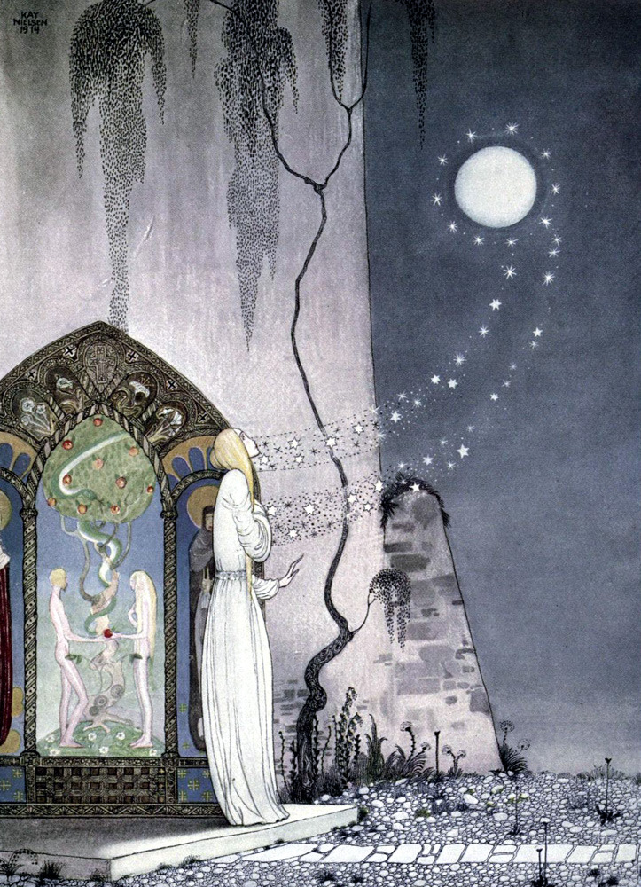 elm tree under a green shooting star (Kay Nielsen illustration for ...