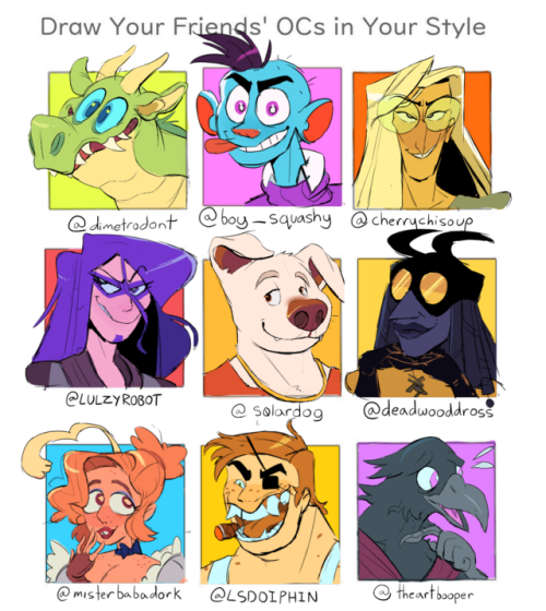 I did one of those “draw your mutuals ocs” things on twitter. It’s always fun to draw a bunch of hea