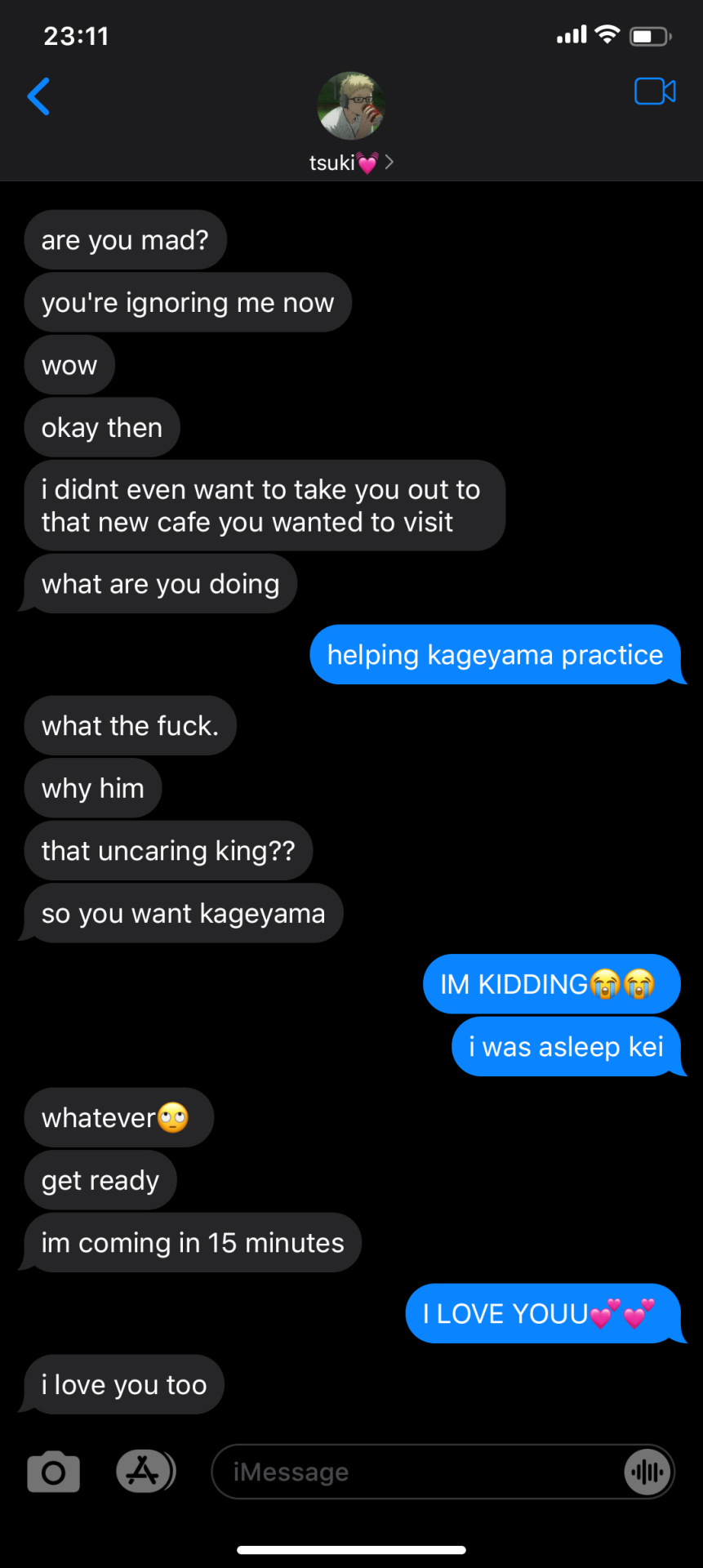 Can We Please Have Tsukishima Just Like Everyday Messages And Maybe One Where We Prank Him By Telling