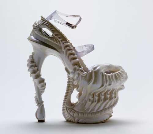 versacegods:  The Alien Shoe from   Alexander McQueen’s final runway show, Spring 2010,   photographed for the V&A Savage Beauty exhibit