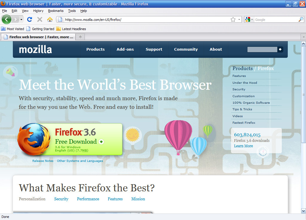 free mozilla firefox download 2010