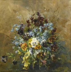 laclefdescoeurs:  Still Life with Pansies,