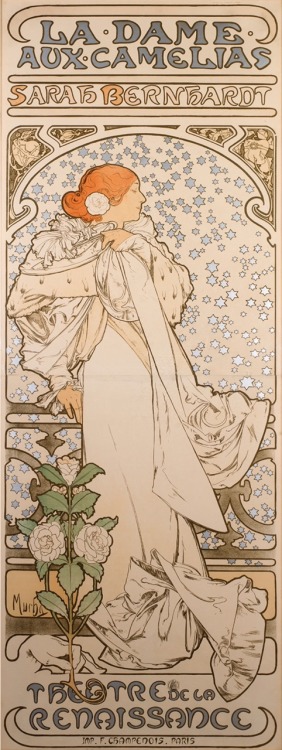 La Dame aux Camélias.1896.205.7 x 73 cm.Affiche.Art by Alfons Mucha.(1860-1939).