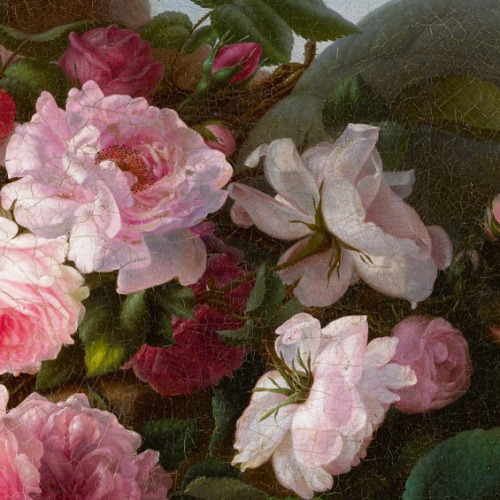florealegiardini: Still Life with Roses, c. 1860. Adelheid Dietrich (German, 1827 - 1891)