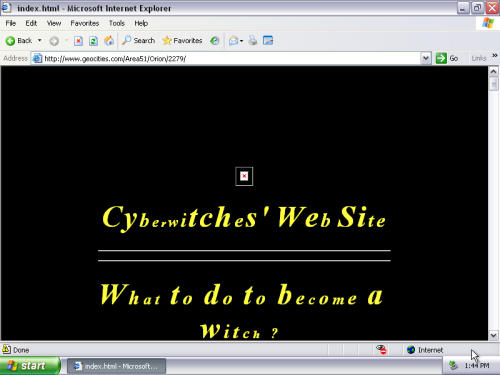 oneterabyteofkilobyteage:original url www.geocities.com/Area51/Orion/2279/last modified 2004-