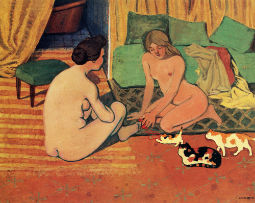 snowce: Felix Vallotton, Femmes nues aux chats, 1897