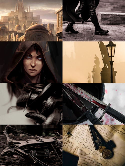 I was tired so I made some OC moodboards. In order: Fael Lavellan, Fley’Rani, Orion Aster, Claudia V