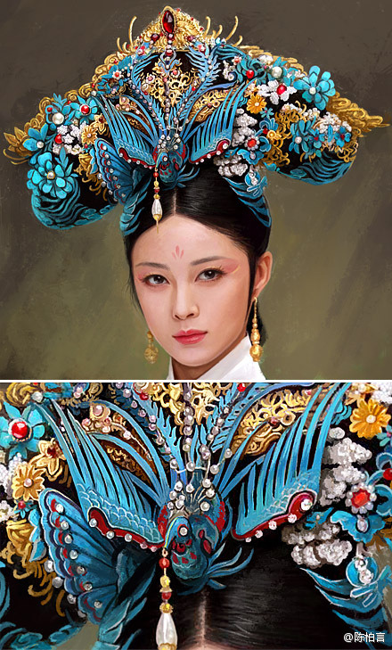 Hampered by not reading Chinese, I’m not sure of the name of this artist. It might be Chen Baiyan. S