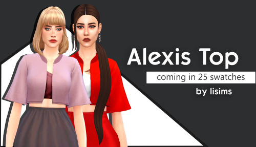 Alexis Top> ea mesh edit,  base game compatible>25 swatches (16 in palm springs palette by @cu