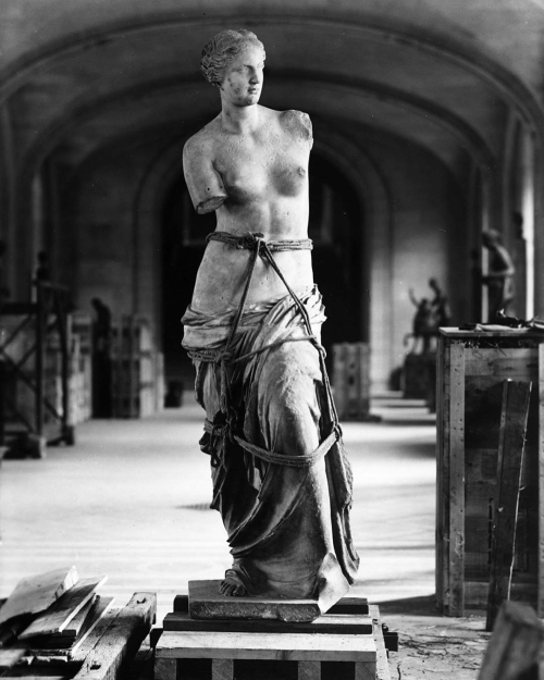 artesie: Venus de Milo at the Louvre about to be evacuated at the beginning of the World War II (193