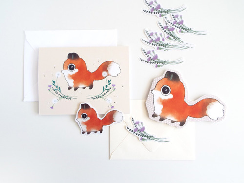 Lil’ fox stationery set just added to my shop! 