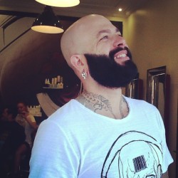 thechopshops:  To shave or not to shave?  1000 likes he will shave. #eeekkk #chopshop #beard  (at Bondi Beach Chop Shop)