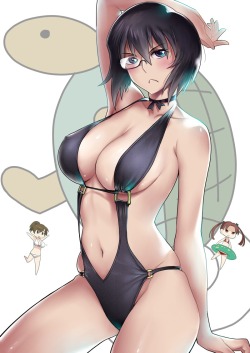 trin76:  bikini chibi cleavage erect nipples