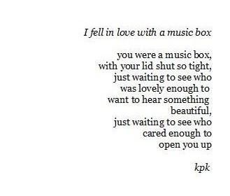 i fell in love with a music box