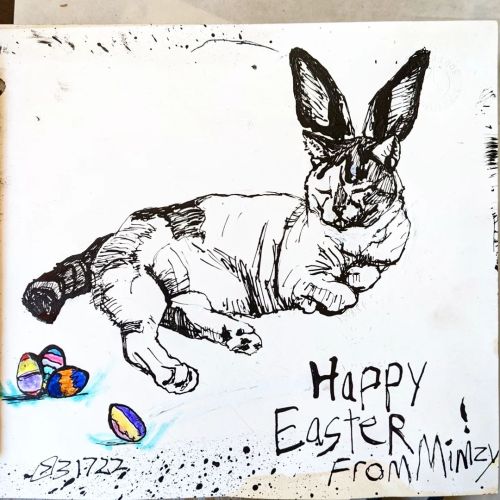 Happy Easter, from Mimzy. #penandinkdrawing #sketchbook #catsofinstagram #catstagram #dippen #homema