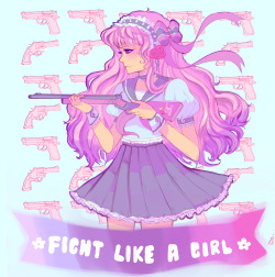 potasium:  all i want to do lately is draw cute girls with guns 