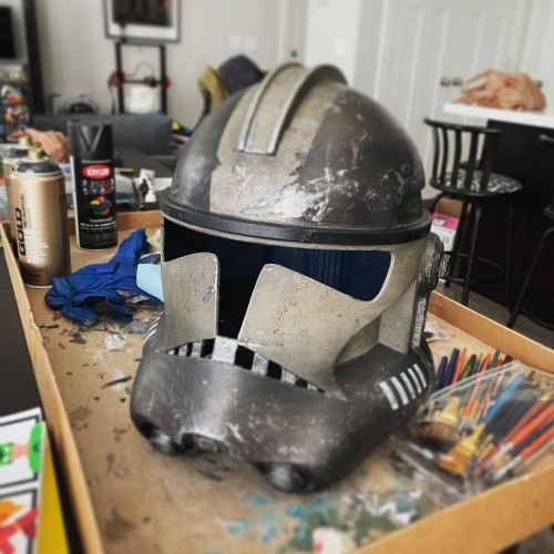 Phase 2 Clone Helmet WIP . The first of more to come! This was the first helmet printed on my Cr10s 