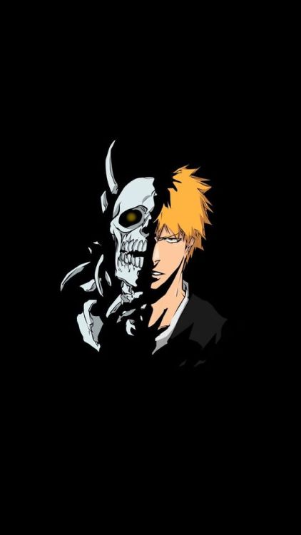 Bleach, Ichigo Kurosaki, skull, anime, minimal, 1080x1920 wallpaper @wallpapersmug : ift.tt/