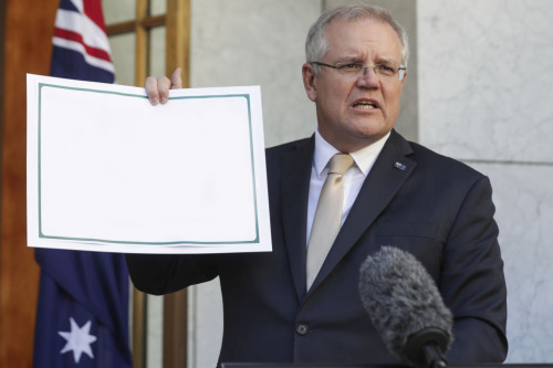 pod-the-elder:theauspolchronicles:Morrison held a sign and you know what that means: new blank meme 