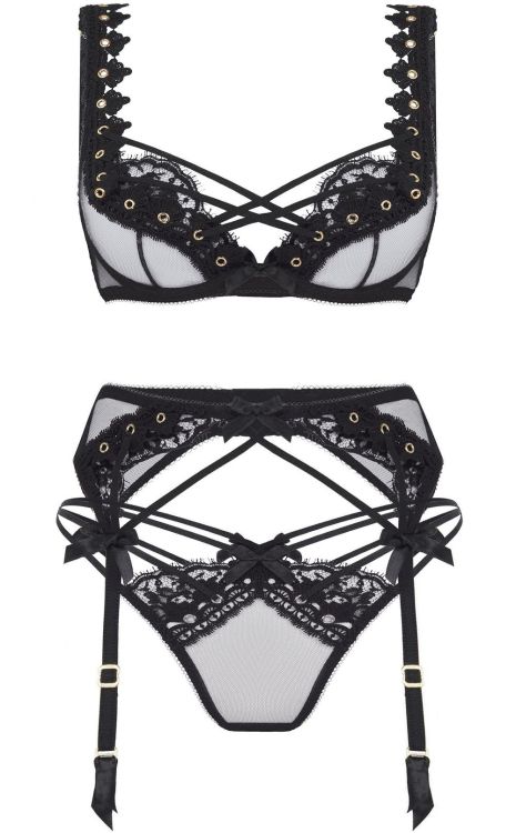 Agent Provocateur | Paz • in Italian tulle framed with French Leavers lace + guipure eyelet tri