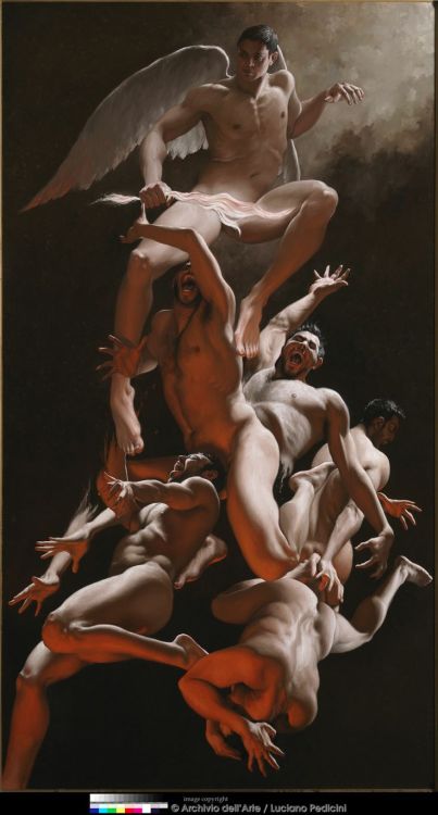 monsieurlabette:    The vision of Saint John on Patmos. St. Michael and the expulsion of the Rebel Angels by Giovanni Gasparro  