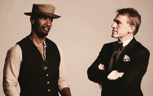 ultraheavensdoor:Jamie Foxx &amp; Christoph Waltz → GQ 2012.