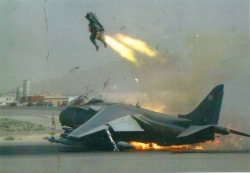 alaannnn:  A pilot in an RAF Harrier GR9A ejects just in time 