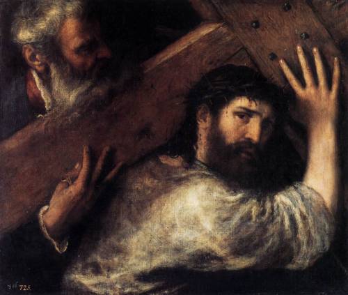 artist-titian: Christ Carrying the Cross, 1575, Titian Medium: oil,canvas