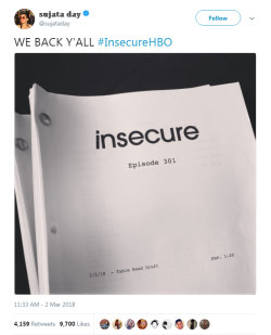 profeminist:    WE BACK Y’ALL #InsecureHBO