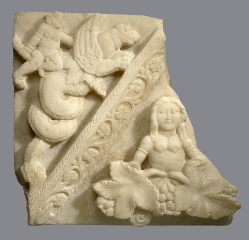 Art of the Day: Fragment of a Pediment with a Goddess The upper left side of this composition depict