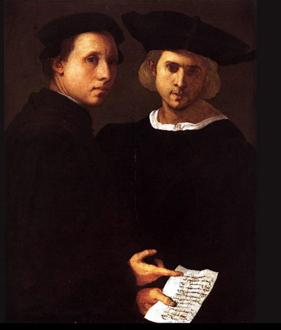 buzz-o-graph:  Jacopo Pontormo, “Portrait of Two Friends,” 1522 