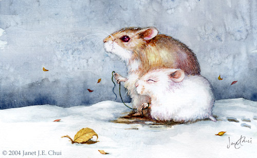 “Discovering Apples” and “First Snow” by Janet ChuiArtist’s Website