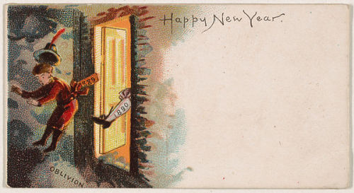 Trade cards from the “New Years 1890 Cards” series, issued by Kinney Brothers Tobacco Co