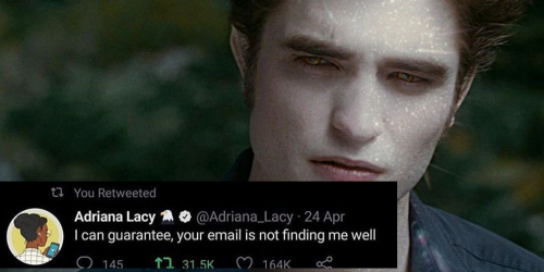 haletwinsstan:twilight + textposts: twilight characters as the ‘i hope this email finds you&rs