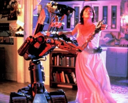 atomic-chronoscaph:Ally Sheedy and Number 5 - Short Circuit (1986)