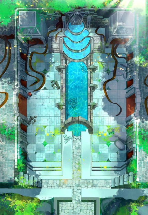 partyoftwo: Going for the super dramatic with this battlemap set - how about a shrine with inky bloo