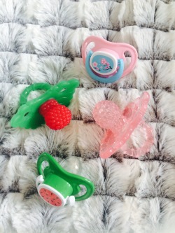 daddys-fuck-doll:  New pacis 😊   I’ve always wanted those berry ones, They are so unique